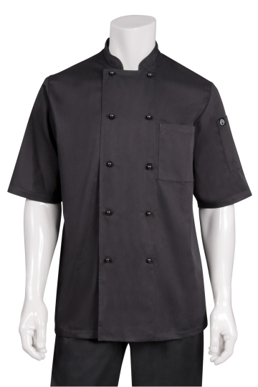 Picture of Chef Works - CBBS - Canberra Black SS Basic Chef Coat   